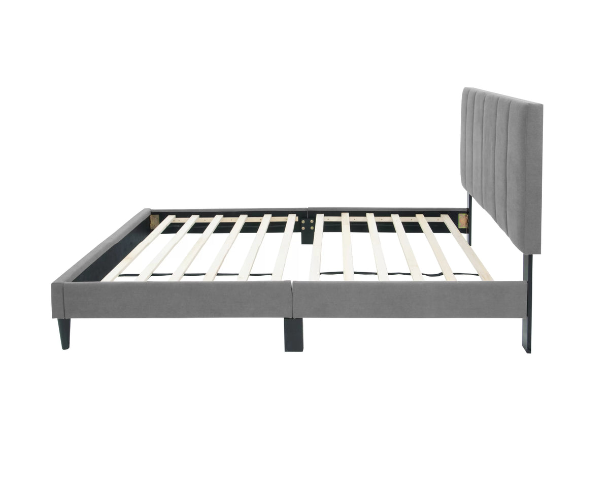 The Delaney Gray Linen Twin Bed Frame & Nightstand – 2 Piece - view 3