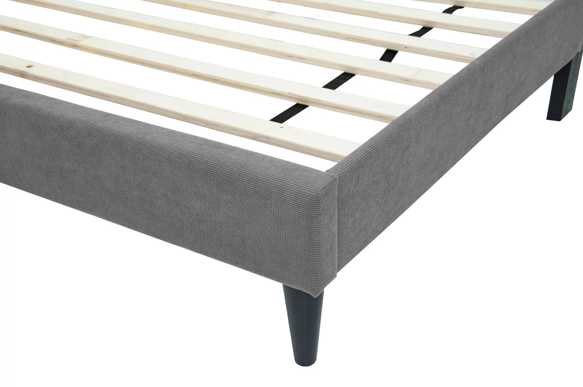 The Delaney Gray Linen Twin Bed Frame – Channel-Tufted - view 6