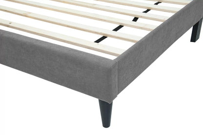 The Delaney Gray Linen Twin Bed Frame – Channel-Tufted - view 6