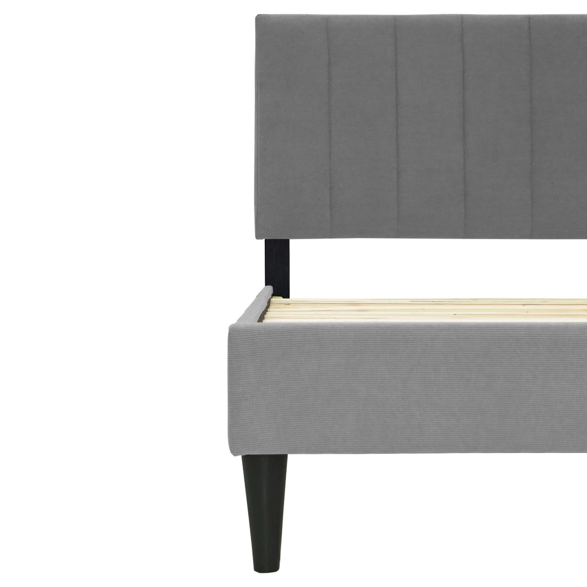 The Delaney Gray Linen Twin Bed Frame & Nightstand – 2 Piece - view 7