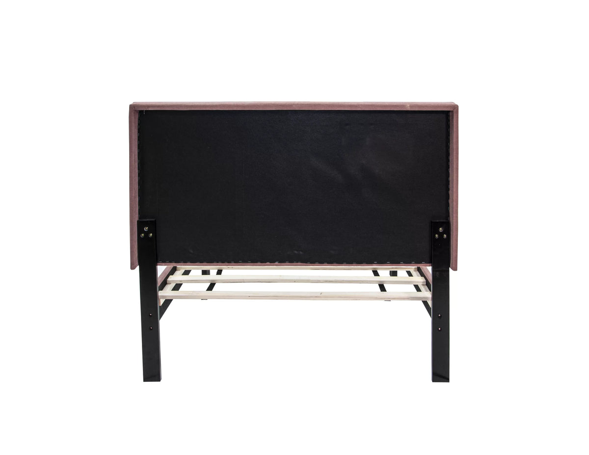 The Delaney Pink Linen Twin Bed Frame & Nightstand – 2 Piece - view 5