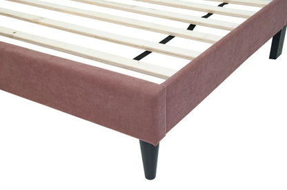 The Delaney Pink Linen Twin Bed Frame – Channel-Tufted - view 6