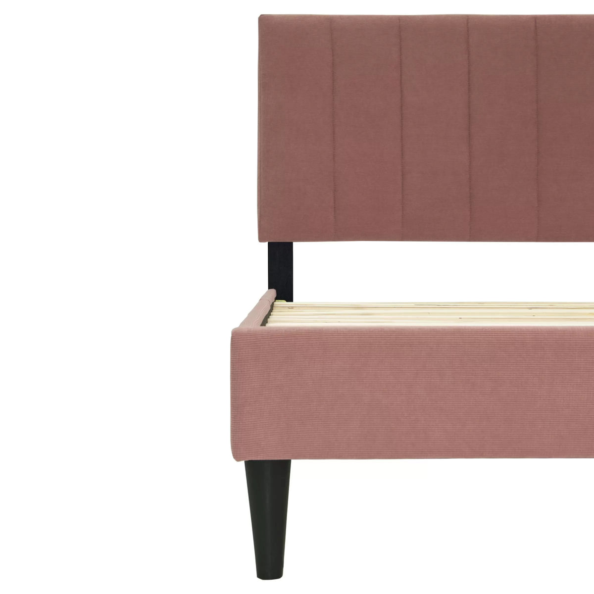 The Delaney Pink Linen Twin Bed Frame & Nightstand – 2 Piece - view 7