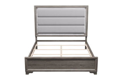 The Tawny Queen Light Brown Burlap LED Bed