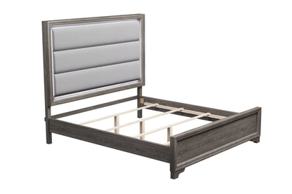 The Tawny Queen Light Brown Burlap LED Bed