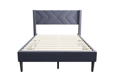 The Sorrel Full Gray Velvet Upholstered Bed
