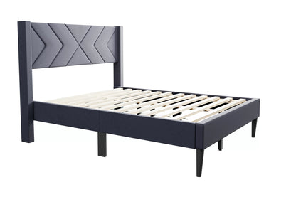 The Sorrel Full Gray Velvet Upholstered Bed