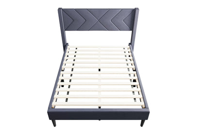 The Sorrel Full Gray Velvet Upholstered Bed