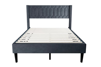 Cama Drummond Full Carbón de Yute Tapizado