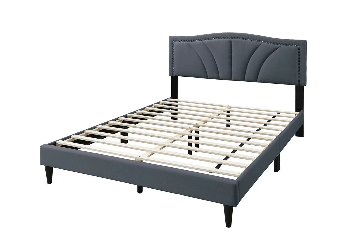 The Alder Full Charcoal Burlap Upholstered Bed