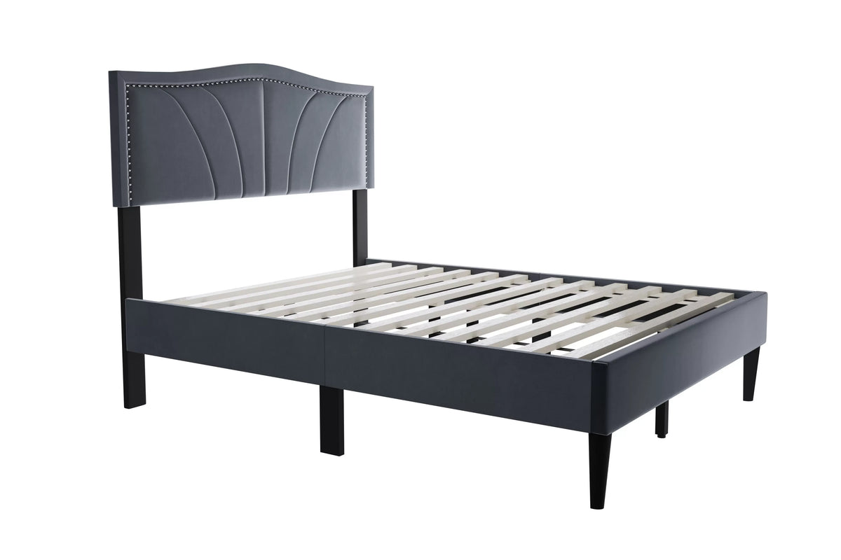 The Alder Full Charcoal Burlap Upholstered Bed