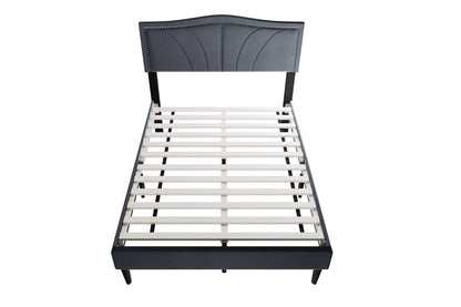 The Alder Full Charcoal Burlap Upholstered Bed