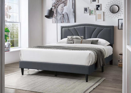 The Alder Full Charcoal Burlap Upholstered Bed