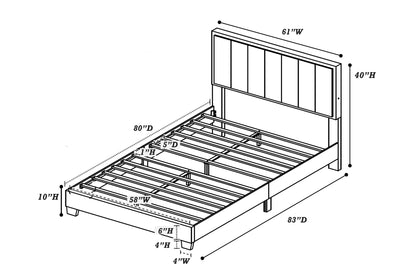 The Mist Queen Light Gray Wool LED Bed