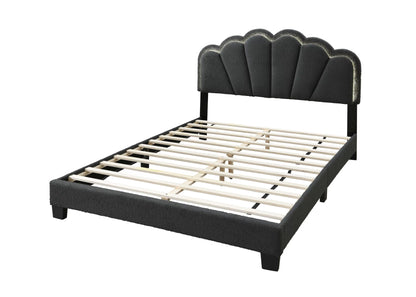 The Lumen Charcoal Wool Full Bed Frame – LED Headboard - view 6