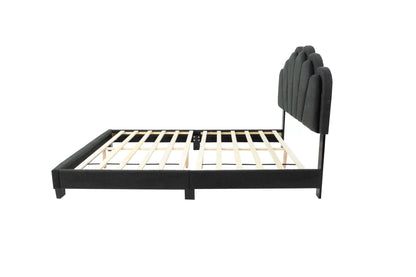 The Lumen Charcoal Wool fabric Full Bed Frame, Nightstand & Chest – 3 Piece - view 8