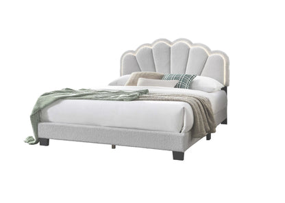 The Alpine Queen White Wool Shell LED Bed
