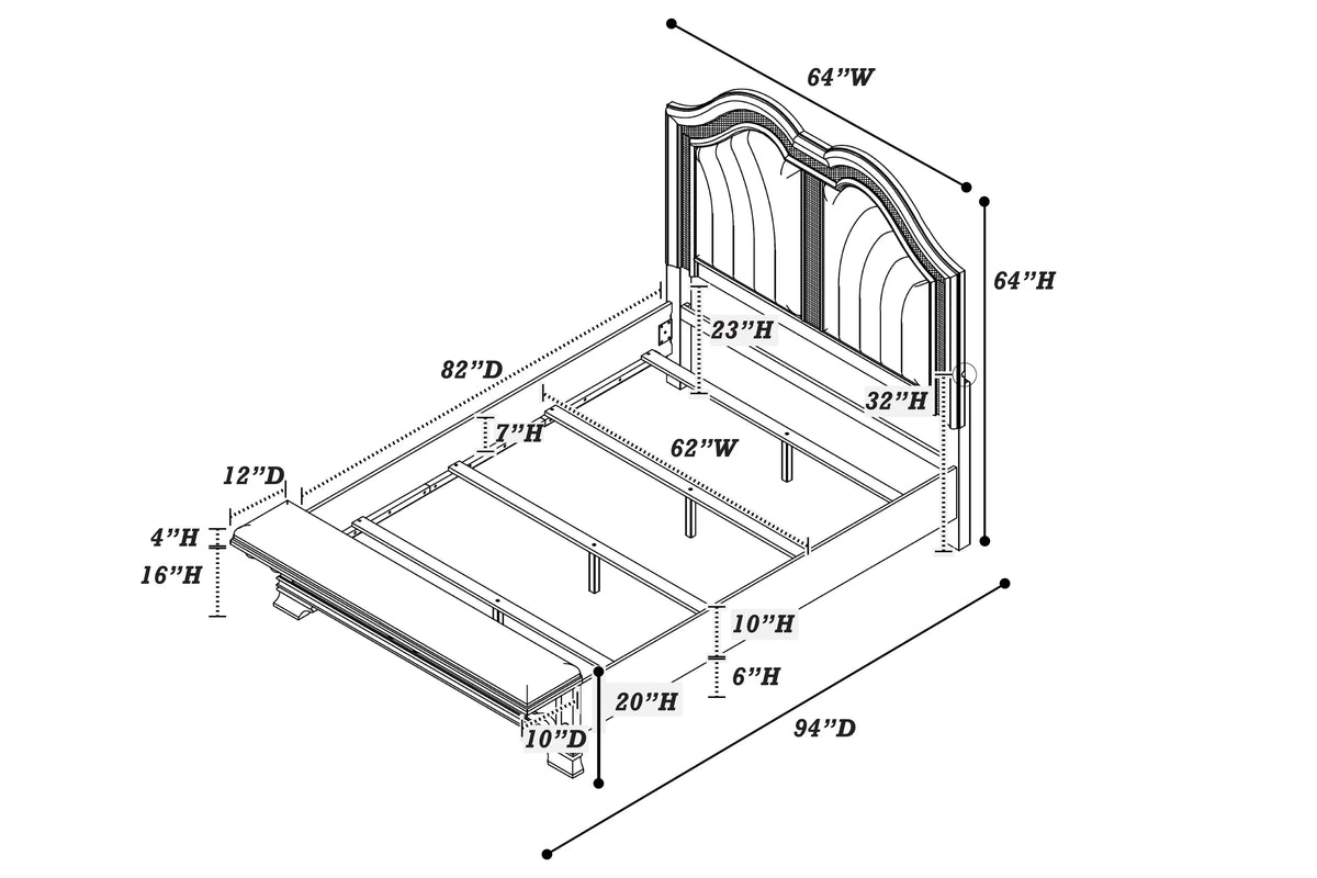 The Harbor Queen LED Bed