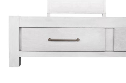 The Harper Eastern King White LED Bed with 6 Underbed Drawers