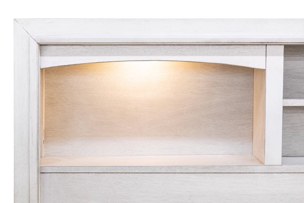 The Harper Queen White LED Bed with 6 Underbed Drawers