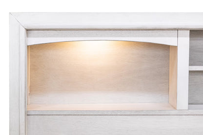 The Harper Queen White LED Bed with 6 Underbed Drawers