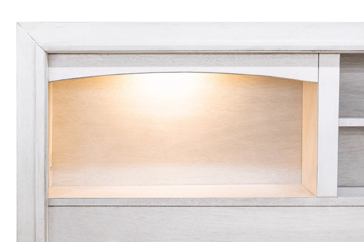 The Harper Queen White LED Bed with 6 Underbed Drawers