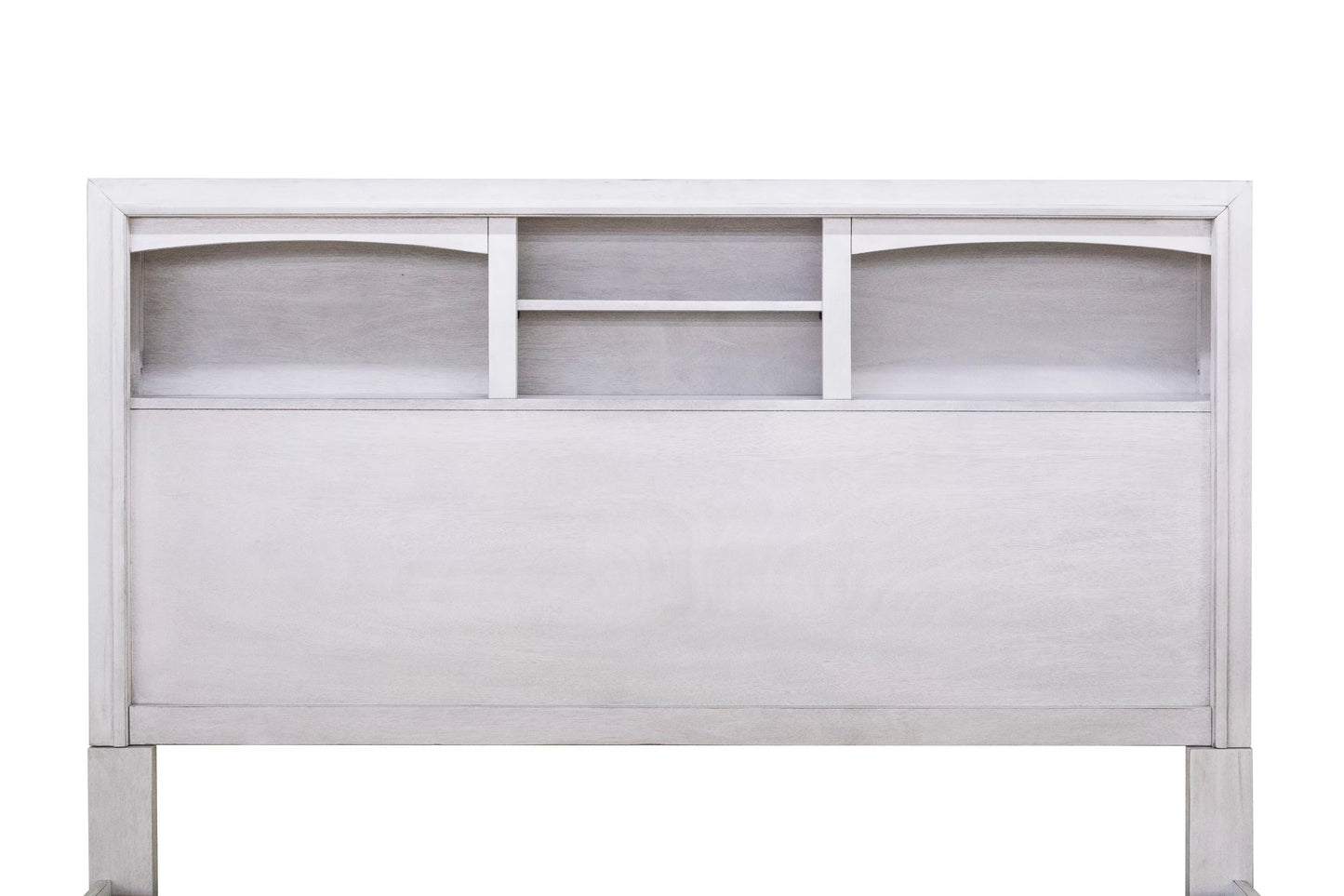 Queen Platform Bed with LED Lights & Storage – Antique White | F9674Q