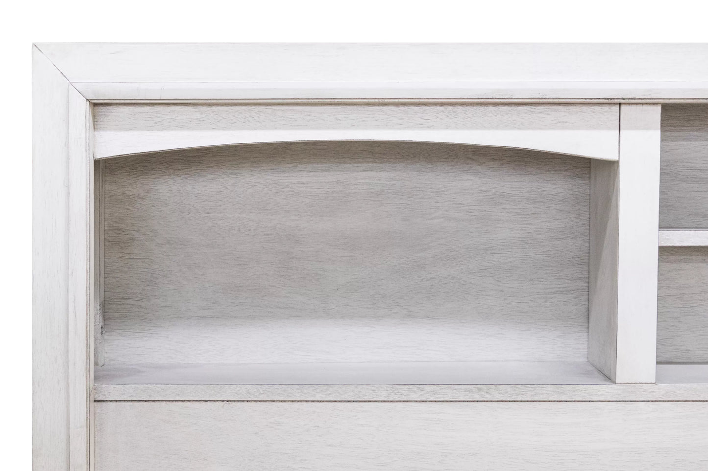Queen Platform Bed with LED Lights & Storage – Antique White | F9674Q