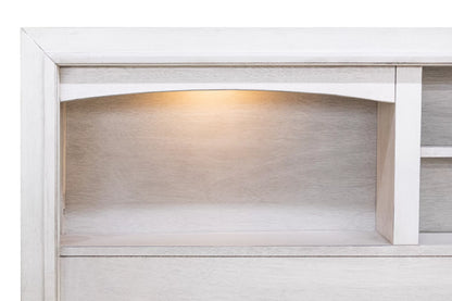 The Harper Queen White LED Bed with 6 Underbed Drawers