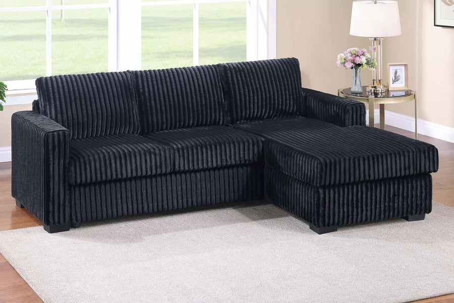 The Camden Black Sectional – 2 Piece