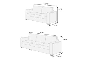 The Haven Coffee Brown Sofa Set – 2 Piece