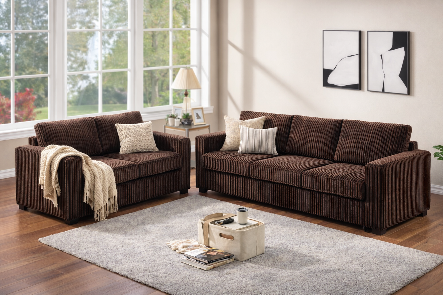 The Haven Coffee Brown Sofa Set – 2 Piece