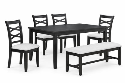 The Ashton Dining Set - 6 Piece, Black