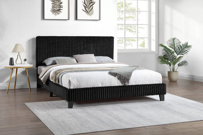 The Amara Full Black Jumbo Corduroy Upholstered Bed