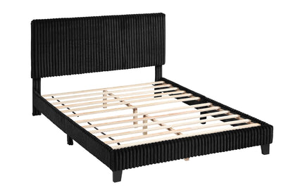 The Amara Full Black Jumbo Corduroy Upholstered Bed