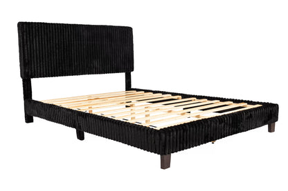 The Amara Full Black Jumbo Corduroy Upholstered Bed