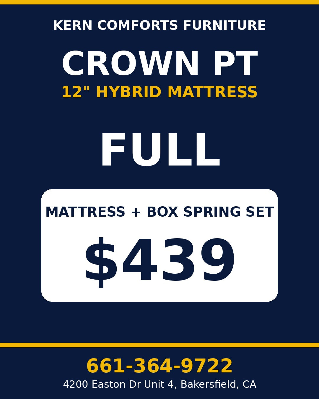 Crown PT 12" Hybrid Mattress + Box Spring Set - Full - view 2
