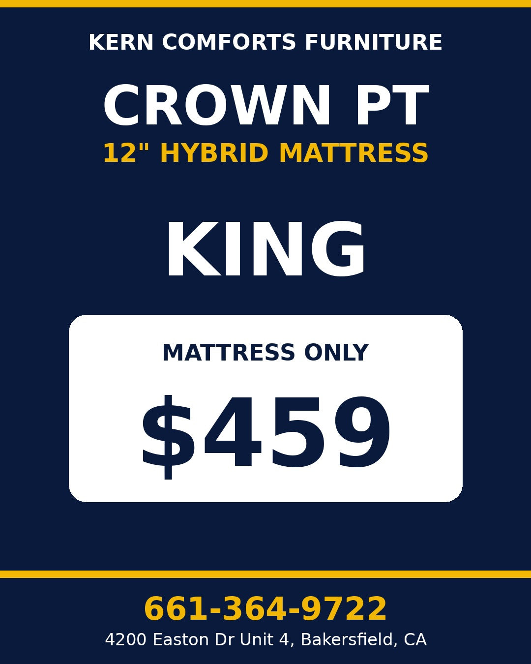 Crown PT 12" Hybrid Mattress - King - view 2