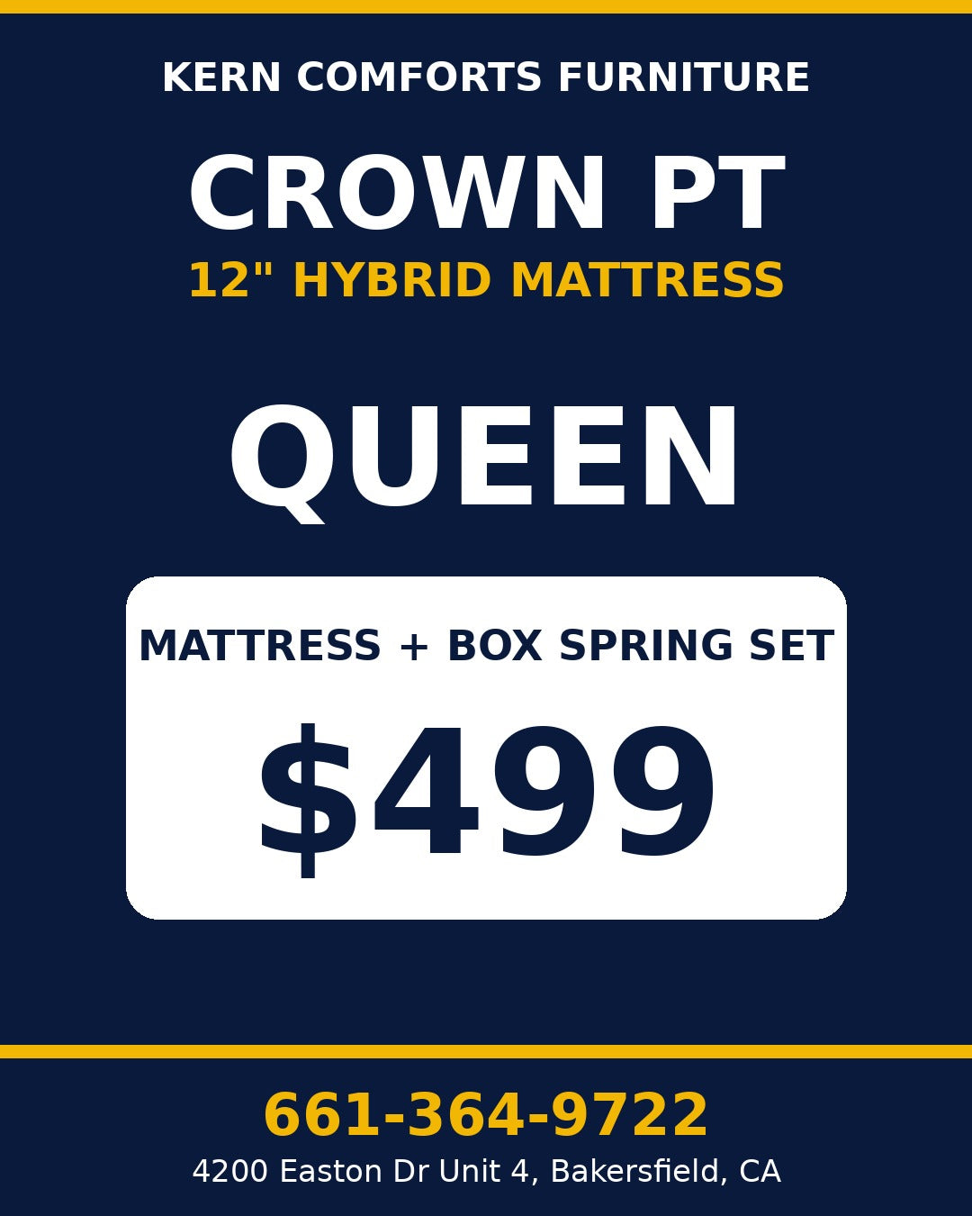 Crown PT 12" Hybrid Mattress + Box Spring Set - Queen - view 2
