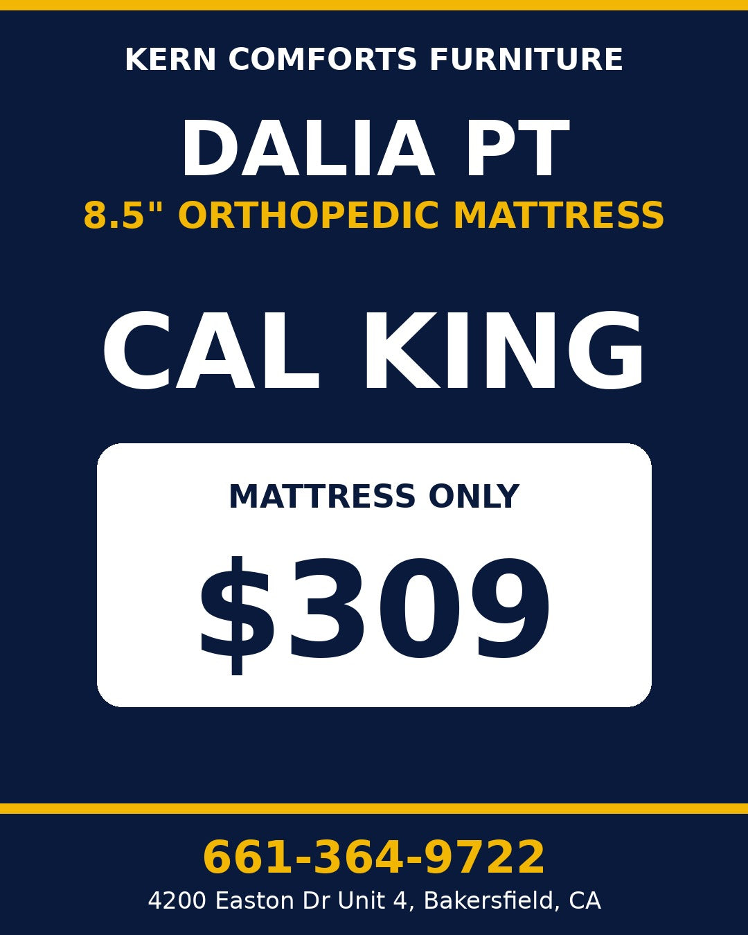 Dalia PT 8.5" Orthopedic Mattress - Cal King - view 2