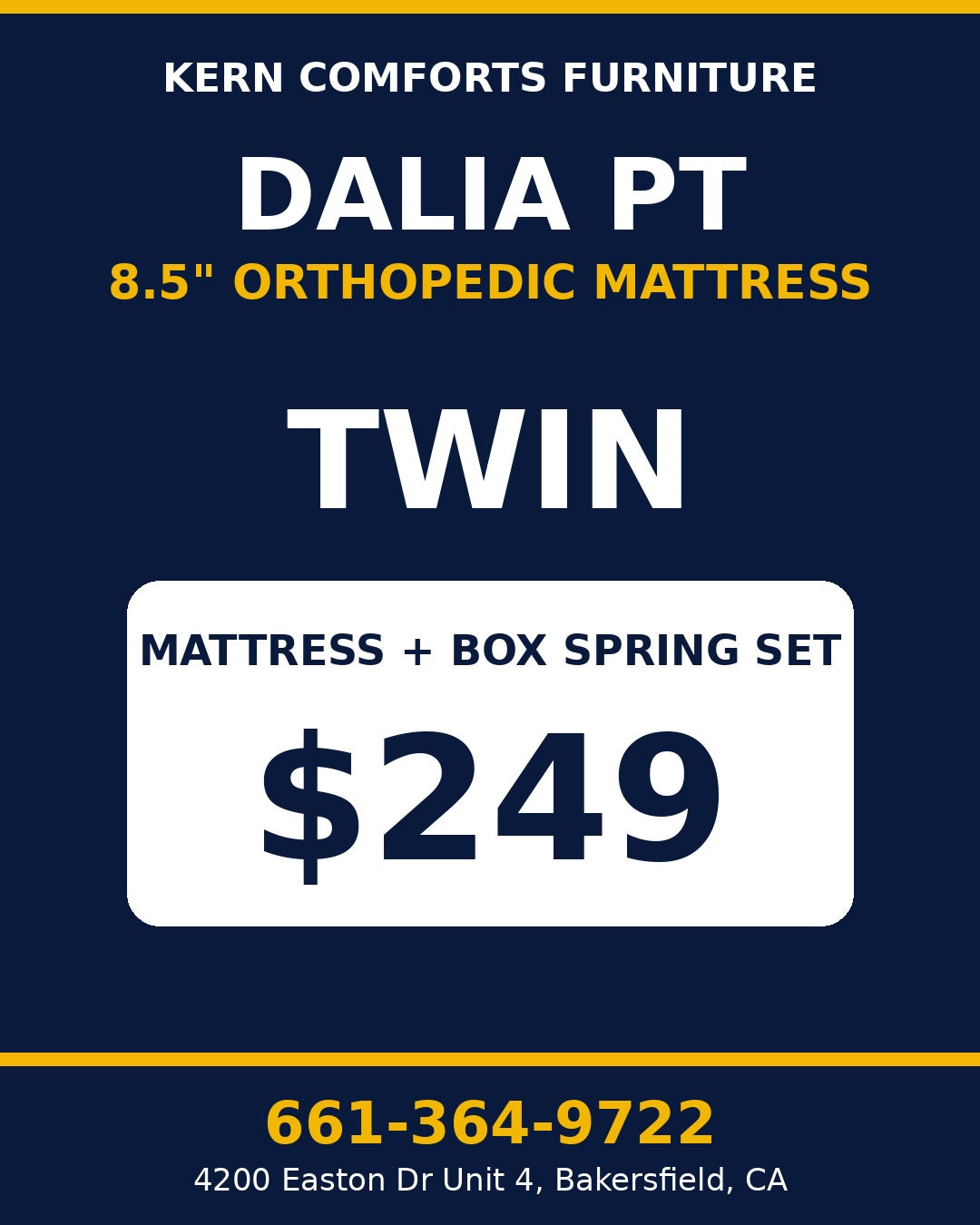 Dalia PT 8.5" Orthopedic Mattress + Box Spring Set - Twin - view 2
