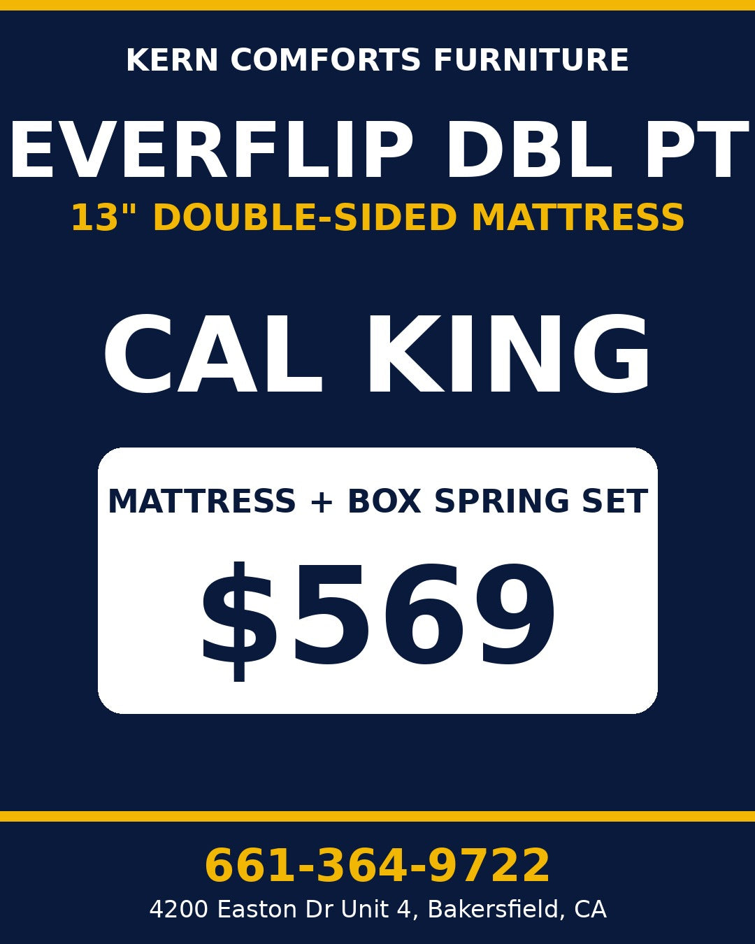 EverFlip DBL PT 13" Double-Sided Mattress + Box Spring Set - Cal King - view 2