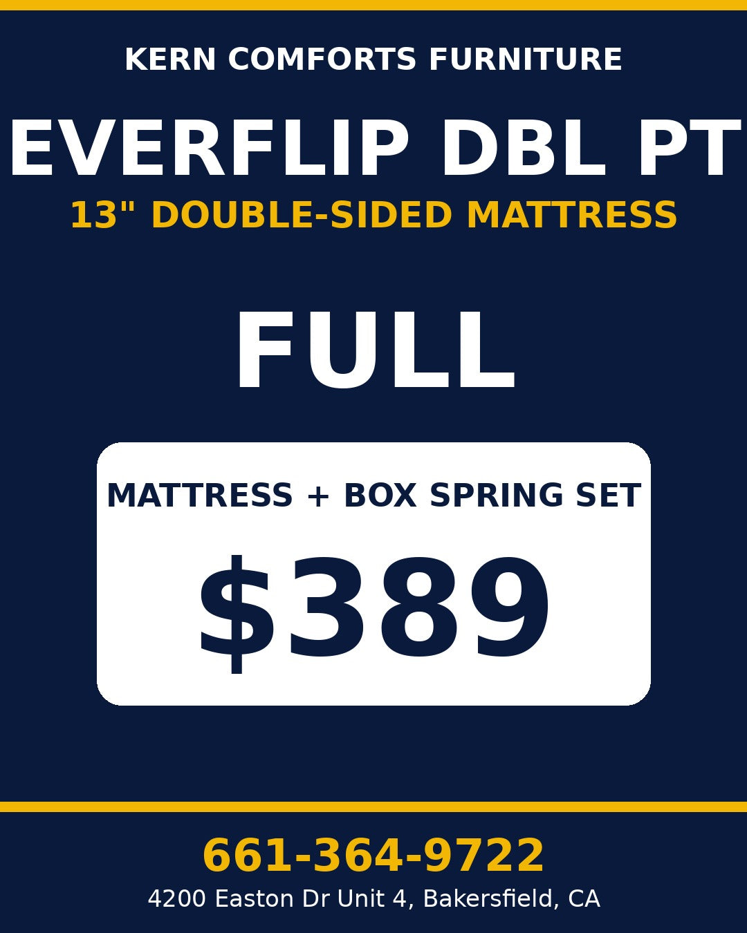 EverFlip DBL PT 13" Double-Sided Mattress + Box Spring Set - Full - view 2