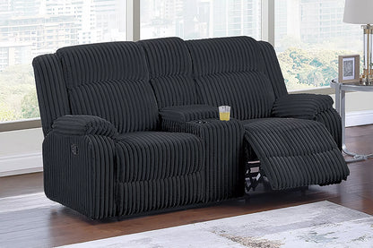 The Alcott Black Corduroy Manual Motion Living Room Set – 3 Piece - view 3