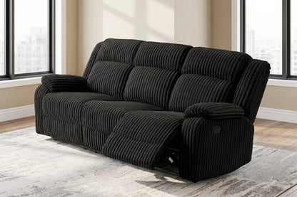 The Alcott Black Corduroy Manual Motion Living Room Set – 3 Piece - view 18