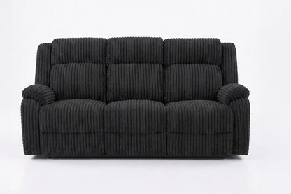 The Alcott Black Corduroy Manual Motion Living Room Set – 3 Piece - view 19
