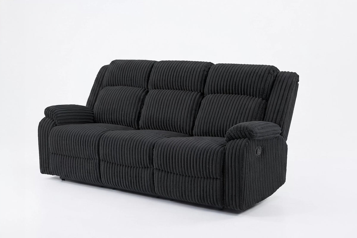 The Alcott Black Corduroy Manual Motion Living Room Set – 3 Piece - view 20