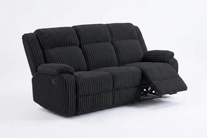 The Alcott Black Corduroy Manual Motion Living Room Set – 3 Piece - view 21