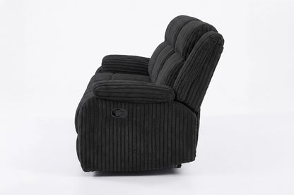 The Alcott Black Corduroy Manual Motion Living Room Set – 3 Piece - view 22