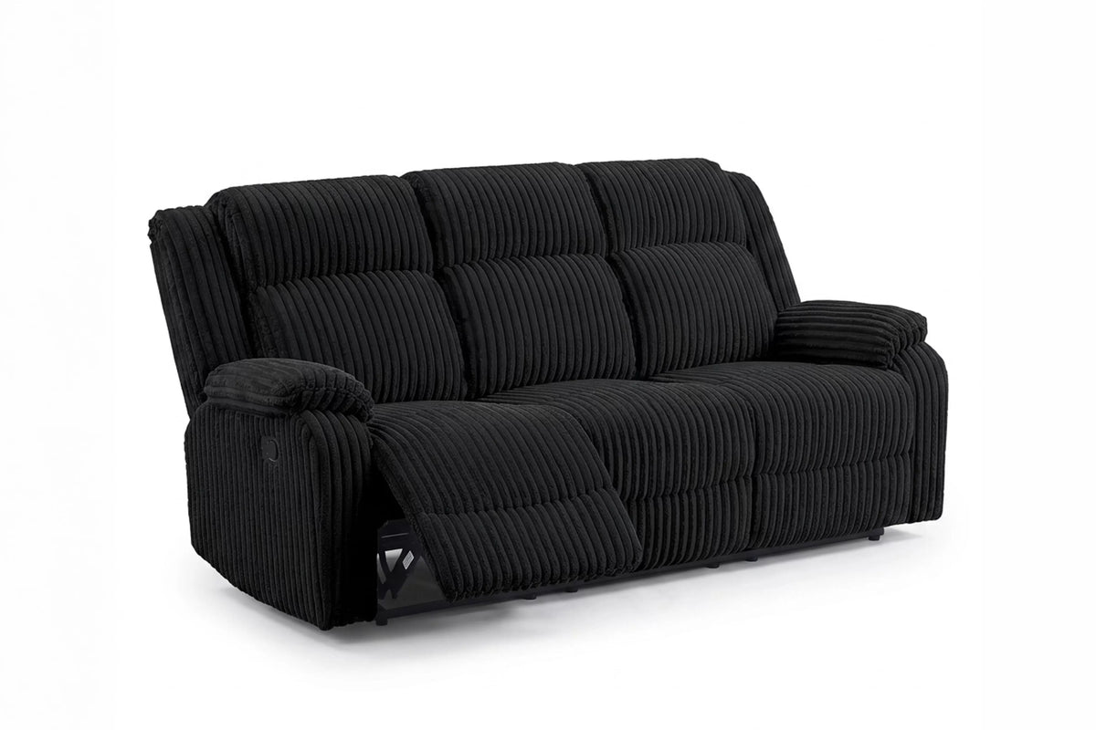 The Alcott Black Corduroy Manual Motion Living Room Set – 3 Piece - view 23